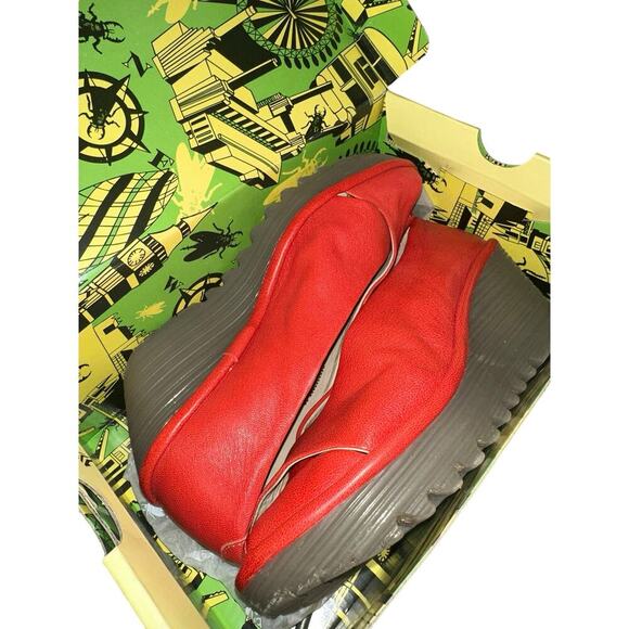 Fly London Yaff Red Peep Toe Wedge Sandals Women’s Size 9 - Picture 8 of 8